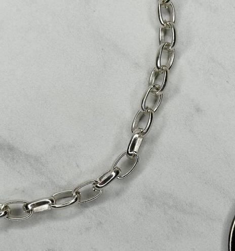 The Moon  and Star Silver Tone Metal Chain Link Belt OS One Size