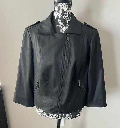 Cache  Women’s Black Moto Jacket Denim Material large