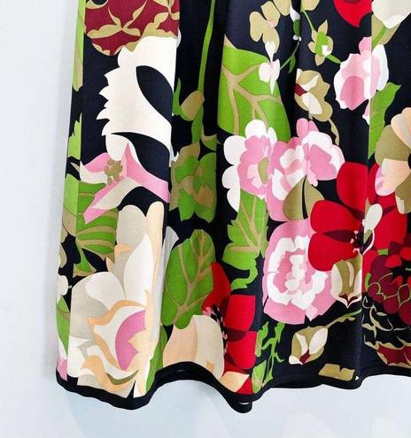 Talbots 100% silk retro floral pleated skirt size 12 EUC