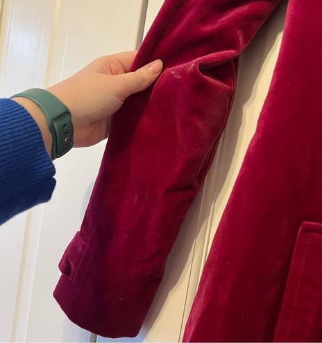 Juicy Couture  Magenta Red Velvet Vintage Pea Coat