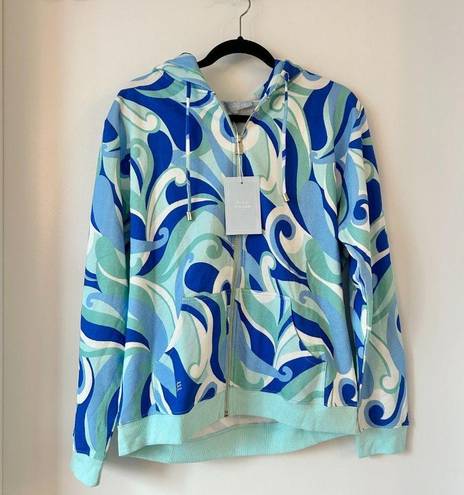 Hill House  The Allie Zip-Up Fleece Jacket in Ocean Kaleidoscope Size M NWT