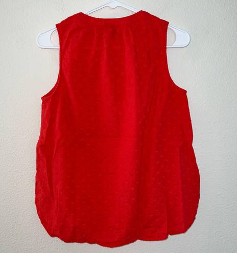 Universal Standard Universal Thread Red Sleeveless Swiss Dot Textured Tank Top Blouse  