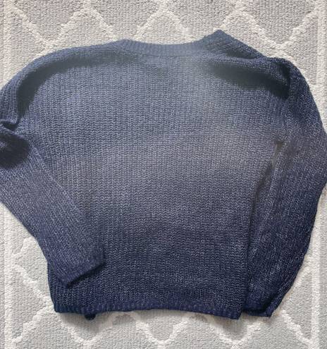 Forever 21 Blue Wrap Crossover Knit Jumper Sweater