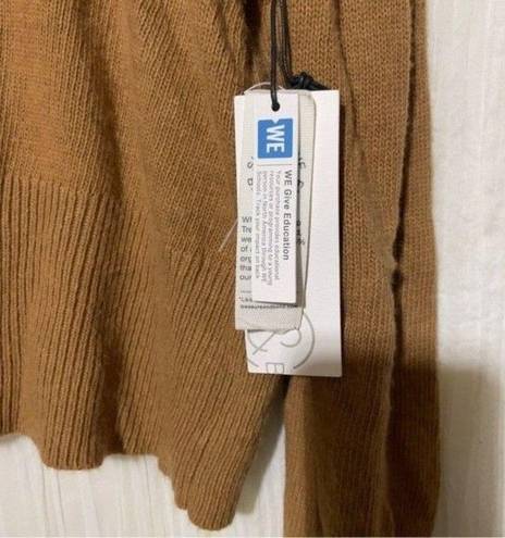 Treasure & Bond  Sweater Mock Neck Distressed trim Tan NWT Medium