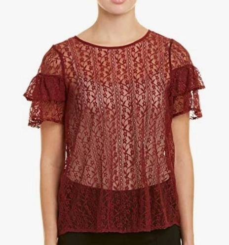 BCBGeneration  Cross Back Ruffle Sleeve Tee Shirt