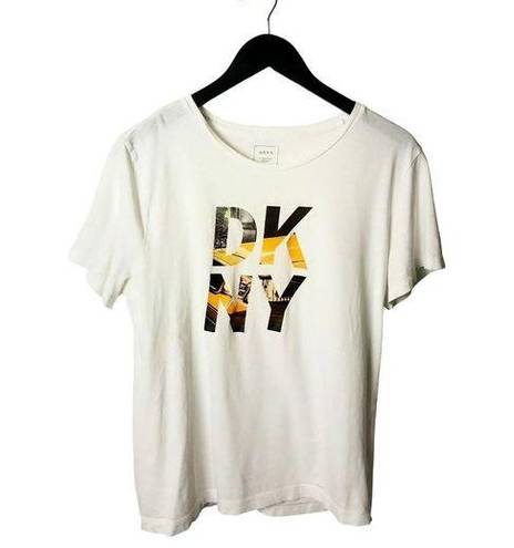 DKNY  T Shirt Graphic Tee Top Donna Karan New York Short Sleeve Cotton Solid Logo