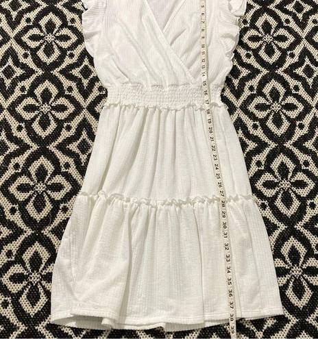 Caution to the Wind  white tiered dress Small