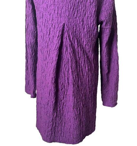 Habitat  Clothes To Live In Crinkle Tunic Purple Cowl Neck Textured Women‎ Size S