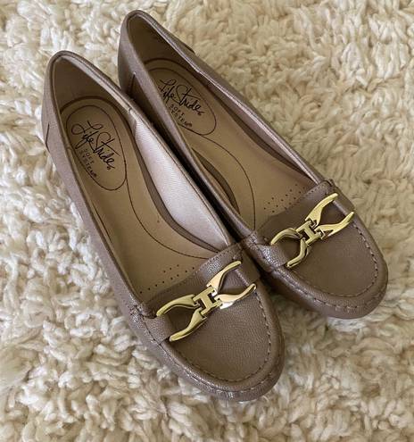 Life Stride  Tan Flat Loafers