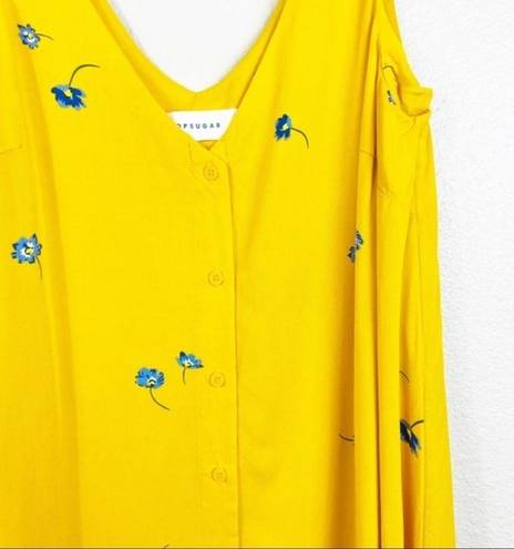 Popsugar  Yellow Floral‎ Button Front Dress Size Medium