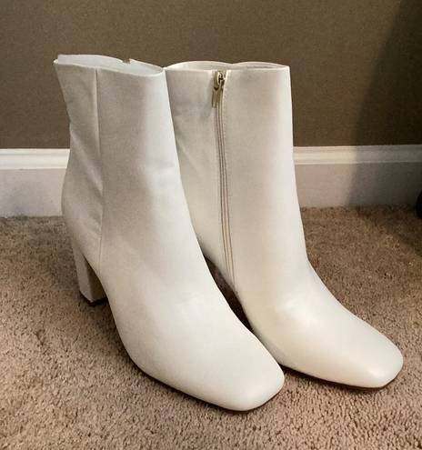 Madden Girl White Ankle Boots