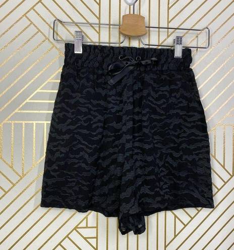 Good American  Sheer Zebra Running Shorts Black