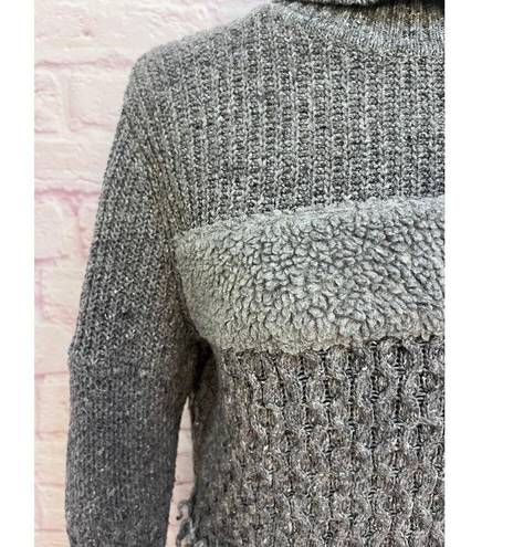 Banana Republic  Women's Textured Collage Sweater Grey Combo Turtleneck Size M