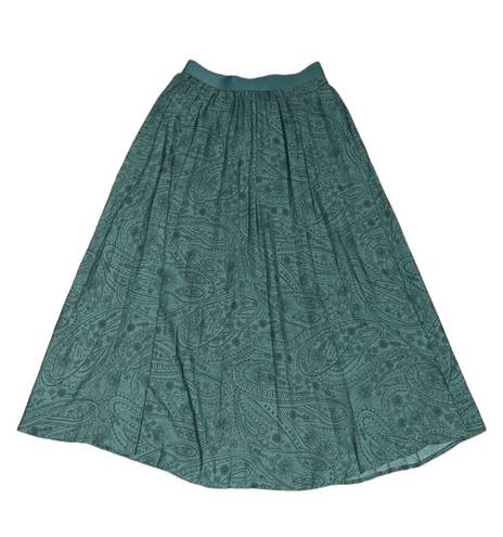 A New Day Green Pleated Midi Skirt