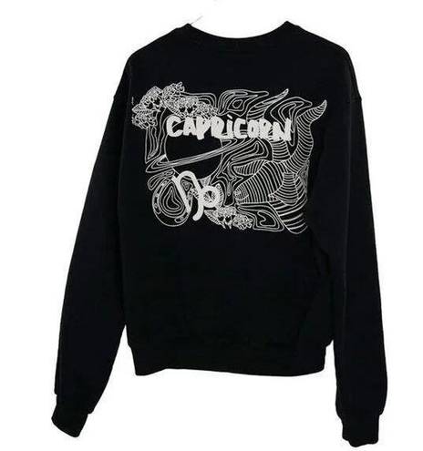 Good American  Capricorn Zodiac Sweatshirt in Black XS NWT