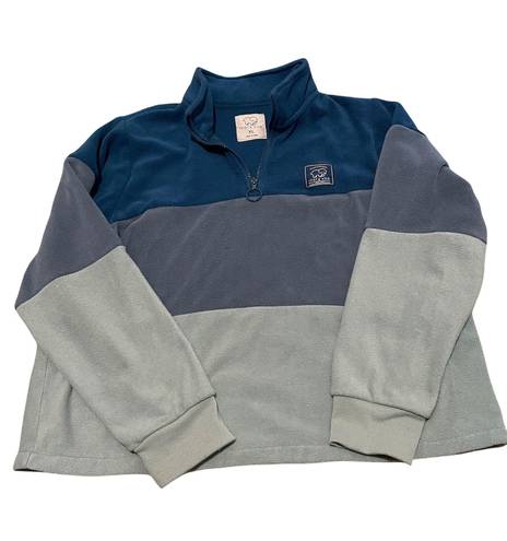 Ivory Ella Moroccan Blue Polar Quarter Zip Fleece