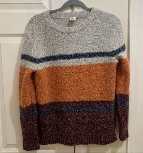 Roxy  Oversized XS Striped Sweater in Purple Grey and Orange