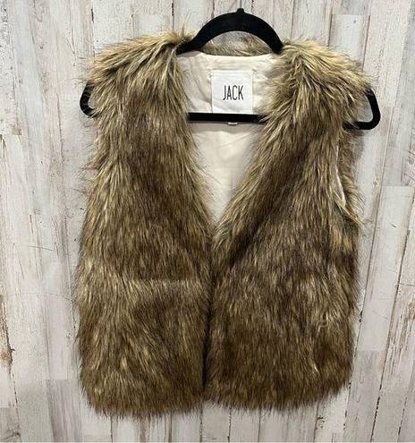 Jack by BB Dakota  Vest Castleton Faux Fur Sleeveless Festival Boho Retro