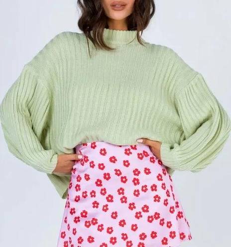 Princess Polly Green Ribbed Sweater