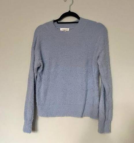 Treasure & Bond  Light Blue Fuzzy Pullover Crewneck Sweater Size S