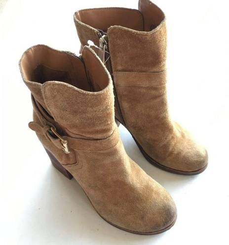 Sam Edelman  Perry‎ Distressed Suede Ankle Boots Womens Size 6 whiskey brown Tan