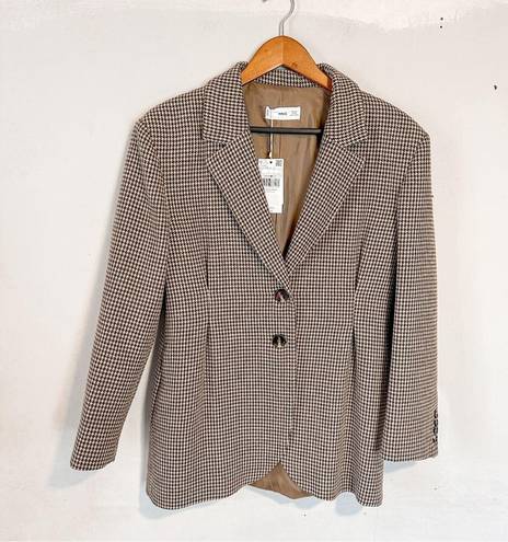 Mango  MNG Pleat Detail Blazer Houndstooth