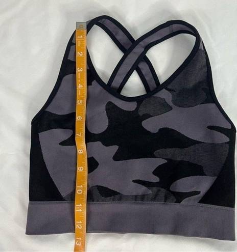 Koral  Womens Size S Black Grey Sparrow Seamless Sports Bra Gym Camo Compression