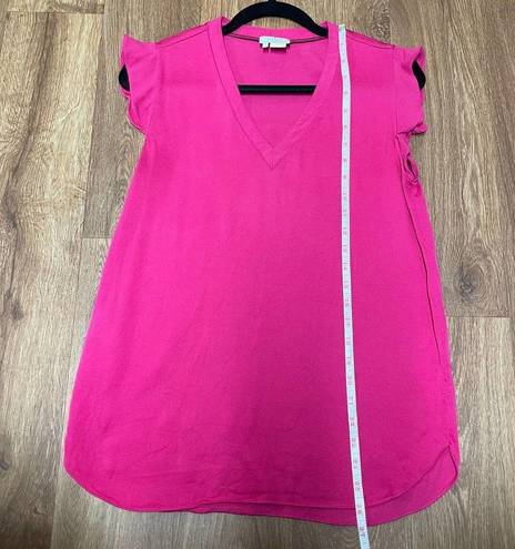 Kate Spade  NY Womens Pink Cap Sleeve V Neck Blouse Size Small Live Colorfully