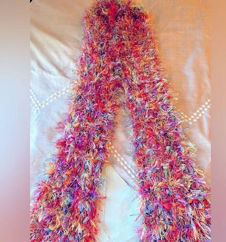 90s vibe Cozy Knit Scarf Super Soft Rainbow Colorful Bohemian Warm Women