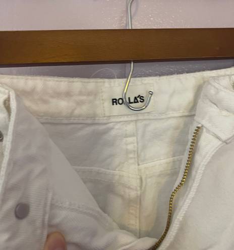 Rolla's  White Ripped Denim Shorts