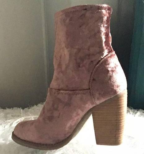 sbicca  Crushed Velvet Fold-over Block Heel Booties