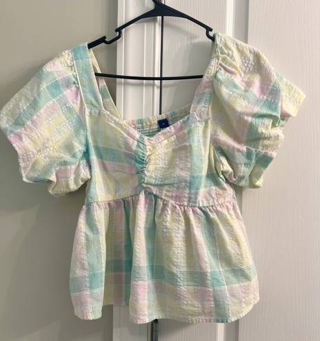 Old Navy Pastel Plaid Baby Doll Style