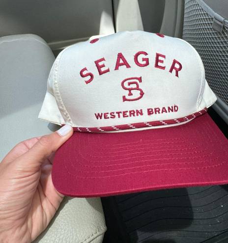 Seager Snapback Trucker Hat Maroon And Cream Red