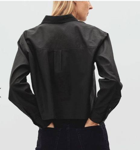 Everlane The Silky Cotton Way-Short Cropped Button Down Shirt