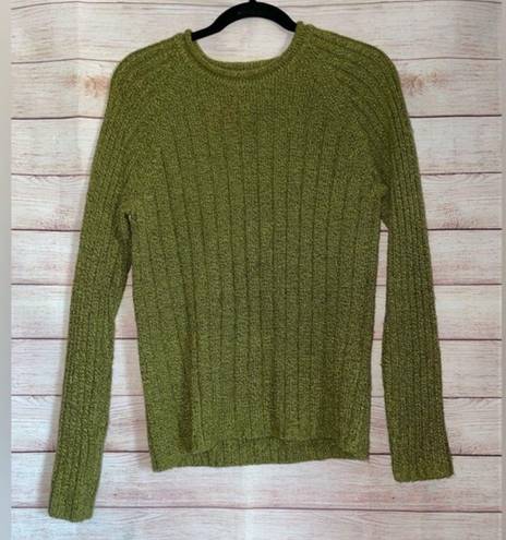 Lee Vintage  sweater green ribbed knit 1990s oversized sweater crewneck Small