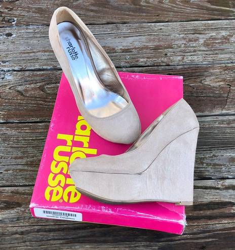 Charlotte Russe Taupe Suede Wedges