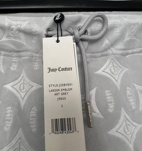 Juicy Couture Grey Silver Embossed Velour Jogger Pants Y2K NWT