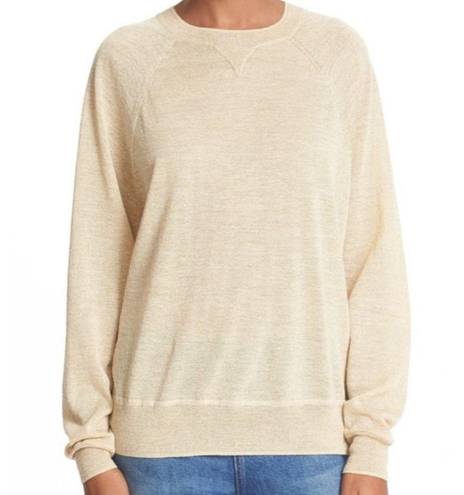 Elizabeth and James Waynne gold metallic knit long sleeve lightweight sweater S