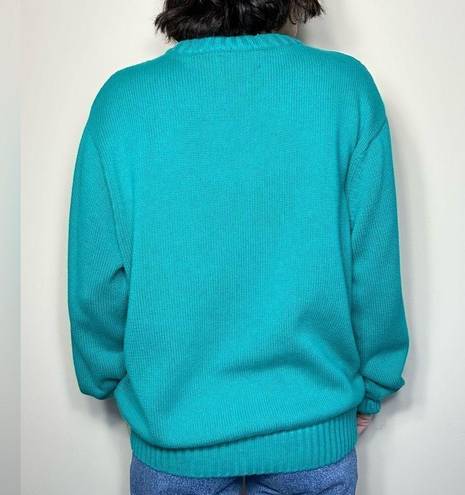 CHAPS  Vintage Teal Oversized Knit Sweater Pullover