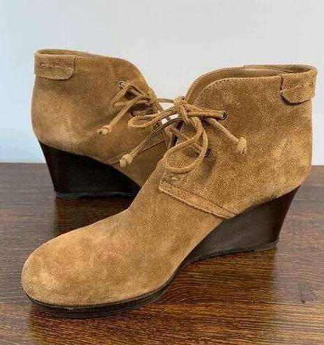 Via Spiga  Women's Suede Brown Wedge Ankle Boots Size 39