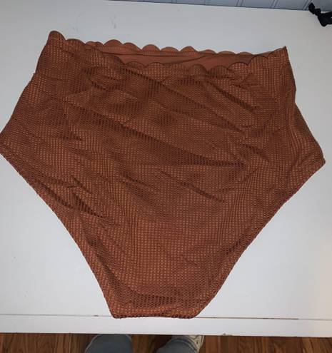 Aerie NWT  Scalloped Brown Bikini Bottoms