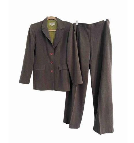 Danny & Nicole Danny & Women's Pants Suit Gray Fully Lined Long Sleeve Jacket Size 10 Petite