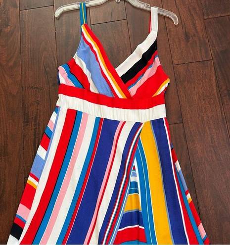 Tracy Reese  x Anthropologie Multicolored Seaside Striped Midi Dress Size 10P