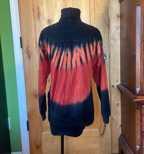 Young Fabulous and Broke  YFB Black Multi Tie Dye Turtleneck Side Zip Mini Dress Tunic Top $198 EUC XS 