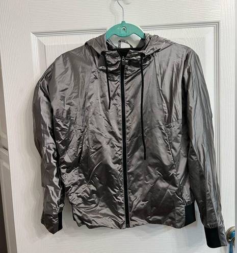 Zyia  Active Full Zip Lightweight Silver Galaxy hoodie Jacket size XS.