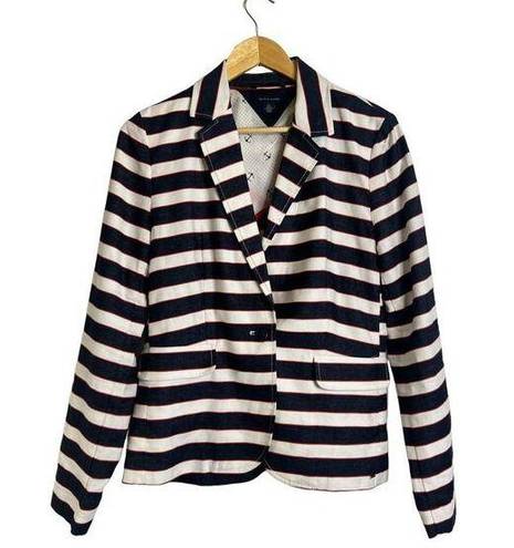 Tommy Hilfiger  Nautical Sailor Anchor Striped Urban
Casual Blazer Jacket 10