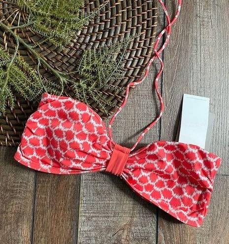 Anthropologie NWT  Haverhill Womens Swim Bikini Top Bandeau Orange Size Small