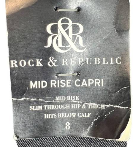 Rock & Republic NWT  Kendall Mid Rise Capri Jeans 8