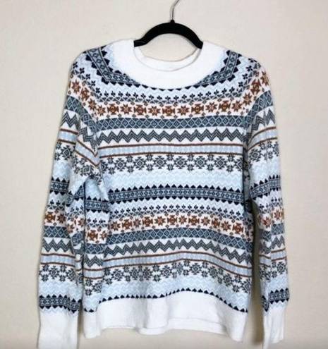 Treasure & Bond NWT  Wool Blend Crew Neck Sweater in Ivory Fair Isle