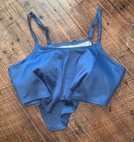 Cacique  swim smoky blue ruffled layered size 26 bikini top